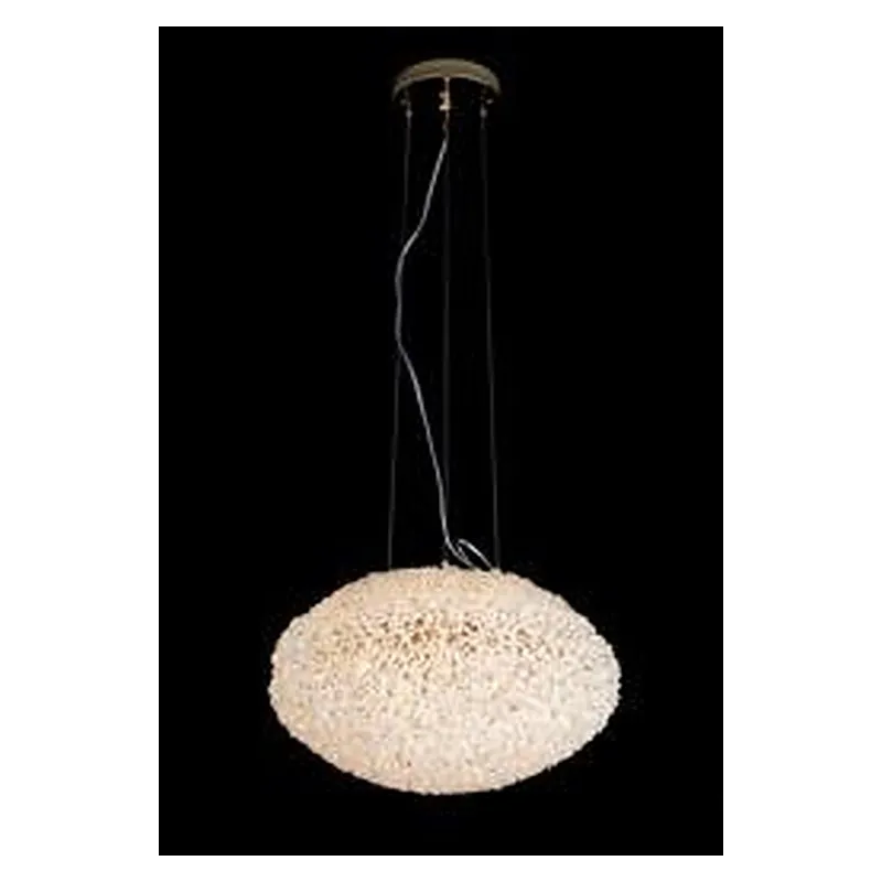 Pendente de Cristal e Metal Dourado 5 Lâmpadas E14 40x25cm - Sindora DCD04620