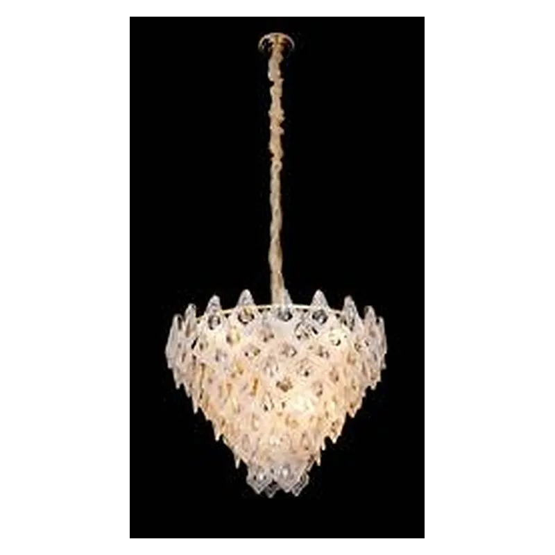 Lustre de Cristal e Metal Dourado 12 Lâmpadas E14 Inclusas 60x46cm - Sindora DCD04623