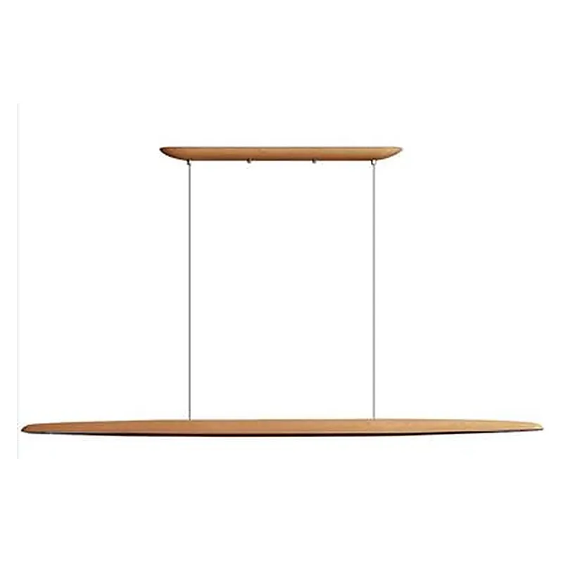 Pendente LED de Madeira Faia Natural, Metal e Acrílico 20W 3000K Bivolt 6x5x130cm - Sindora DCD03501