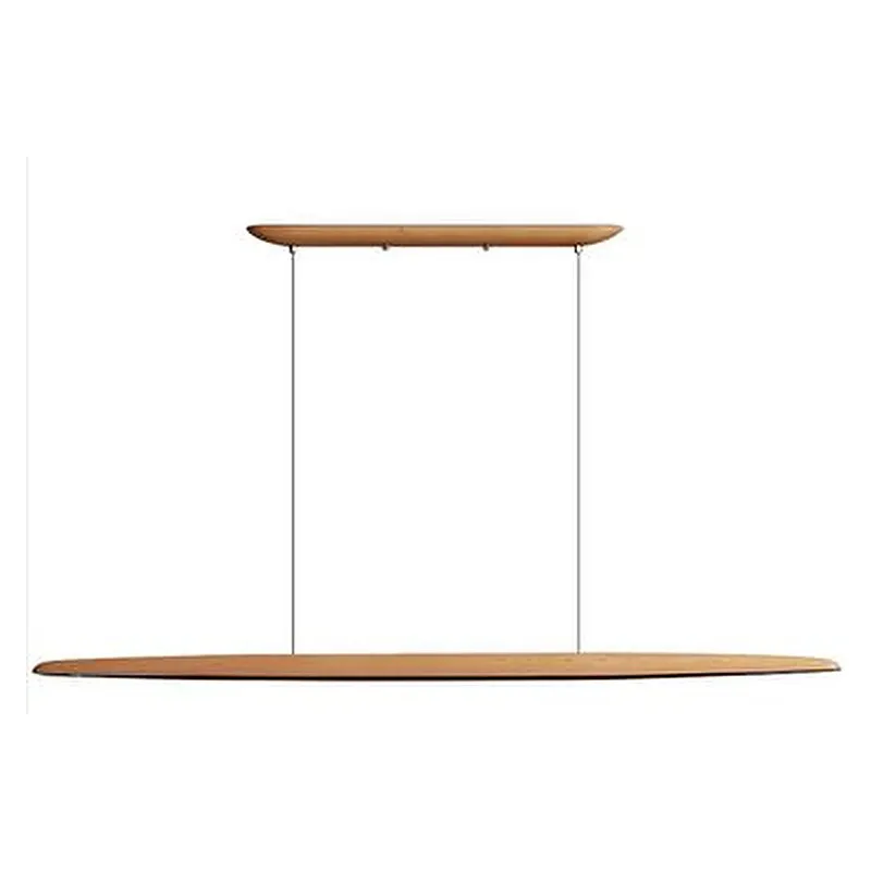 Pendente LED de Madeira Faia Natural, Metal e Acrílico 24W 3000K Bivolt 6x5x150cm - Sindora DCD03502