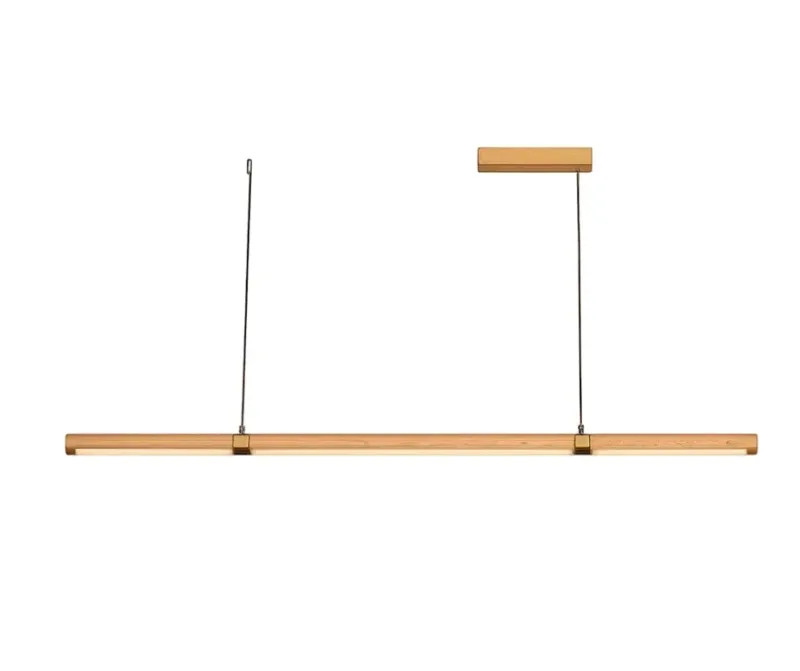 Pendente LED de Madeira Freixo Natural e Cobre e Acrílico 24W 3000K Bivolt 4x150cm - Sindora DCD03504
