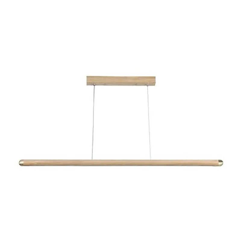 Pendente LED de Madeira Freixo Natural e Cobre e Acrílico 24W 3000K Bivolt 4x150cm - Sindora DCD03506