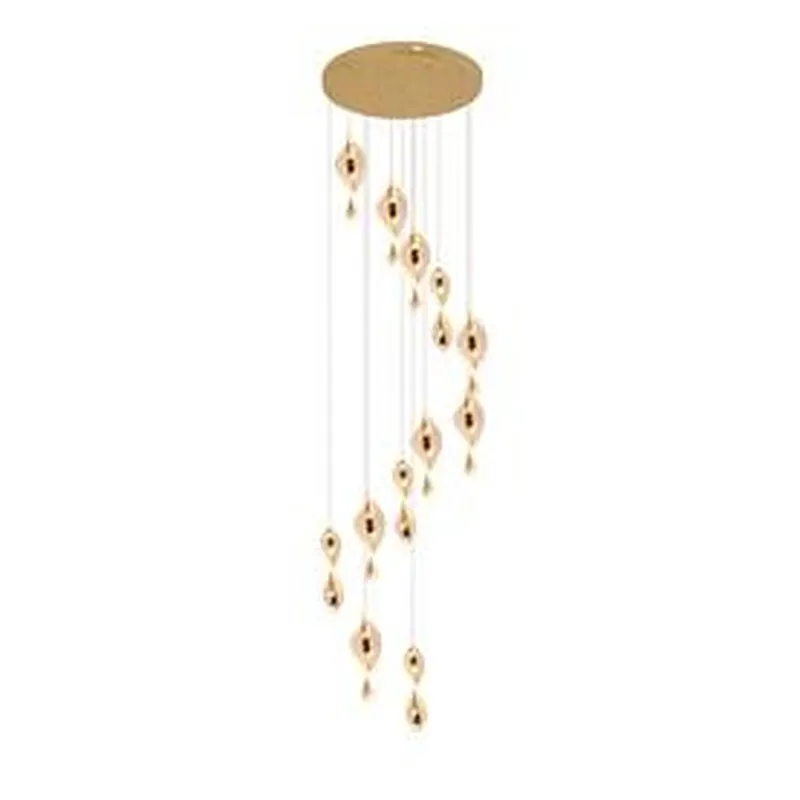 Lustre LED de Metal Dourado e Acrílico 120W 3000K Bivolt 60x300cm - Sindora QD05257