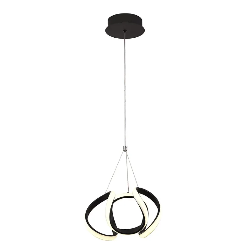 Pendente LED de Metal Preto e Silicone 36W 3 Temperaturas (3000K/4500K/6500K) Bivolt 25cm - Sindora FD16016