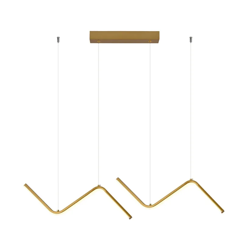 Pendente LED de Metal Dourado e Silicone 24W 3 Temperaturas (3000K/4500K/6500K) Bivolt 80cm - Sindora FD16020