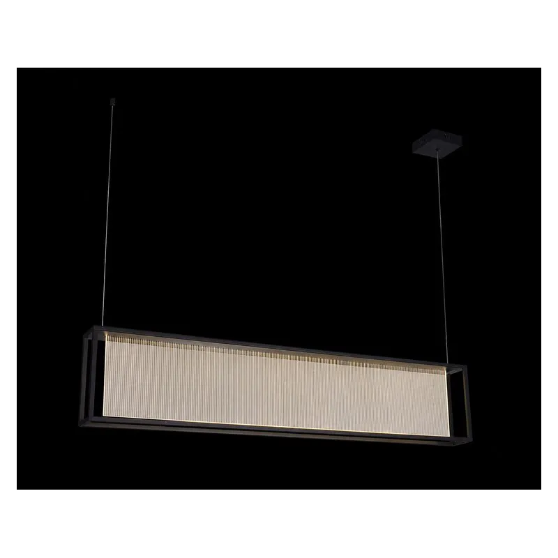 Pendente Quadro LED de Alumínio Preto e Acrílico 18W 3000K Bivolt 120x10cm - Sindora DCD015110