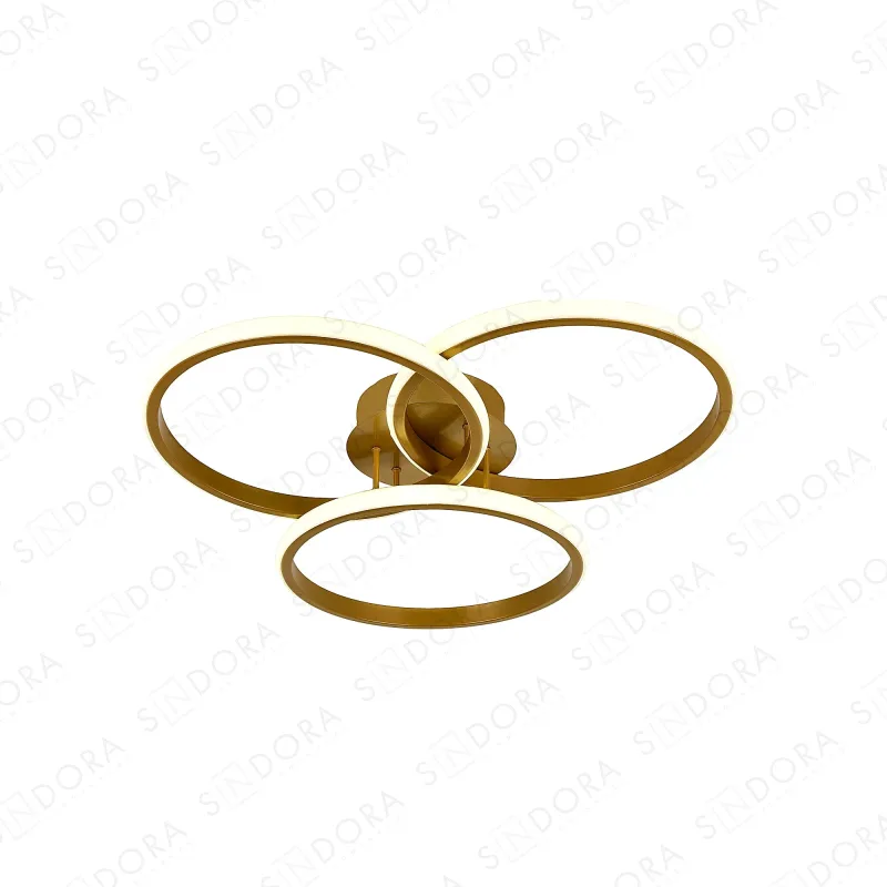 Plafon Ø50CM 50W 1200LM 3000K 4500K 6500K BIVOLT METAL DOURADO+SILICONE | CANOPLA:15x3,5CM CX:55x55x12CM 1,6KG Sindora FD16011