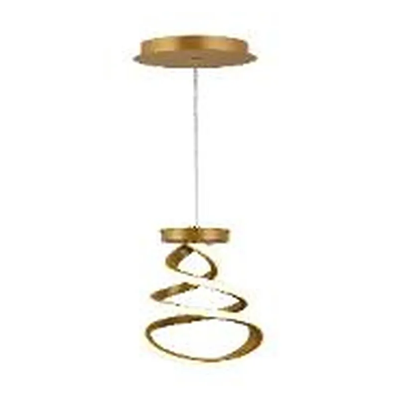 Pendente LED de Metal Dourado e Silicone 20W 3 Temperaturas (3000K/4500K/6000K) Bivolt 35cm - Sindora FD16018