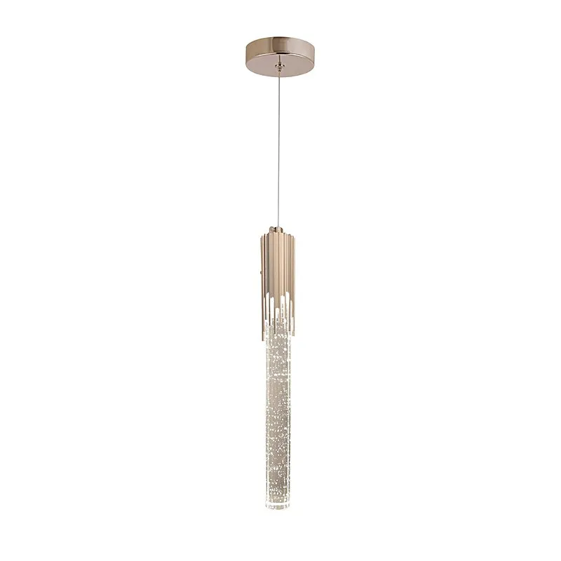 Pendente LED de Cristal e Metal Prata 5W 3000K Bivolt 3,5x36cm - Sindora QD05260