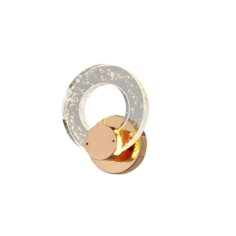 Arandela 15x16CM 6W 450LM 3000K BIVOLT METAL DOURADO+CRISTAL Sindora QB05262