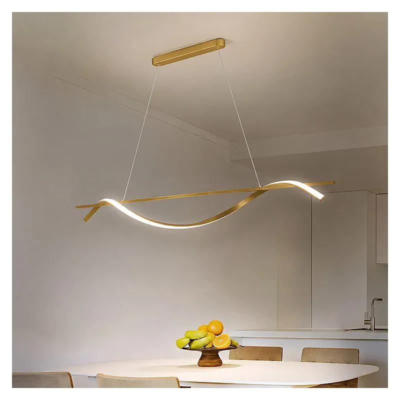 Pendente Infinito LED de Metal Dourado e Silicone 44W 3 Temperaturas (3000K/4500K/6500K) Bivolt 100cm - Sindora FD16039