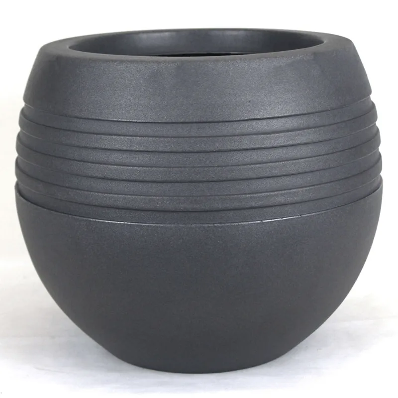 Vaso Oval Jateado Chumbo 36L - Vouga Decor