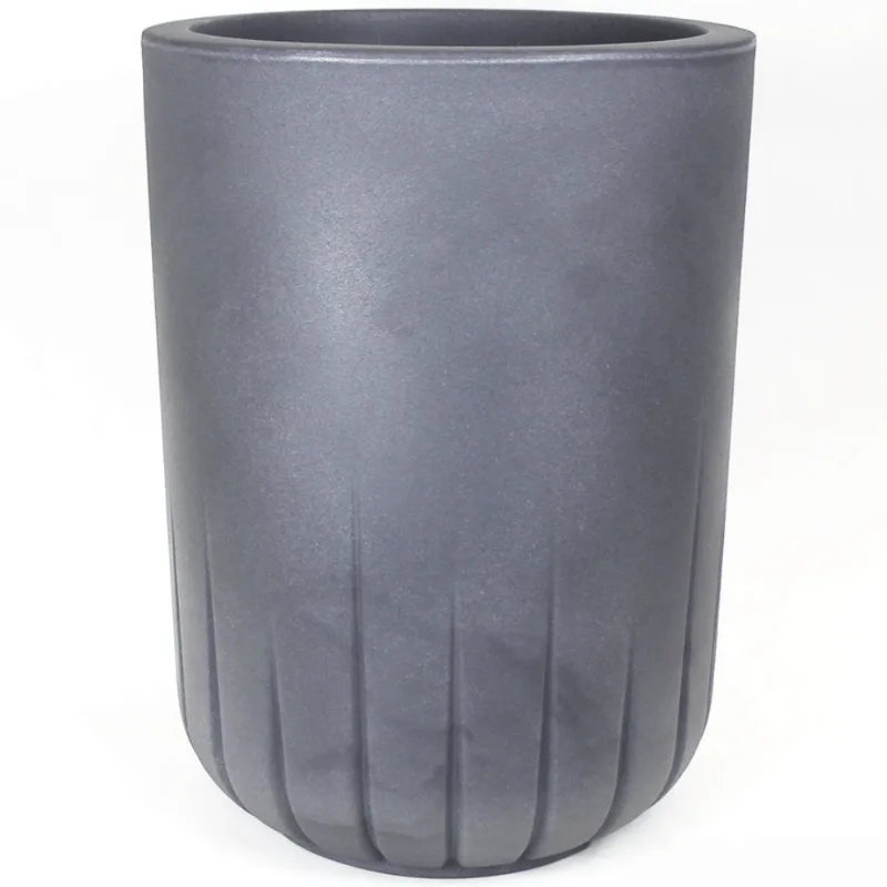 Vaso Cilíndrico Frisado Chumbo 42L - Vouga Decor