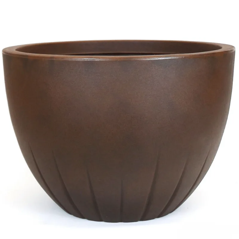 Vaso Bojudo Frisado Ferrugem 11L - Vouga Decor
