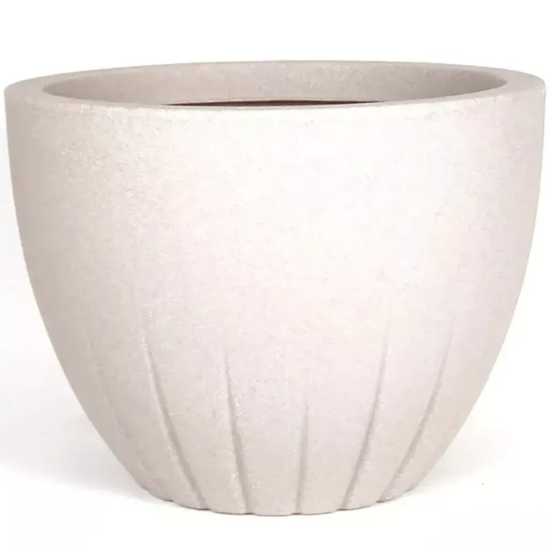 Vaso Bojudo Frisado Calcário 11L - Vouga Decor