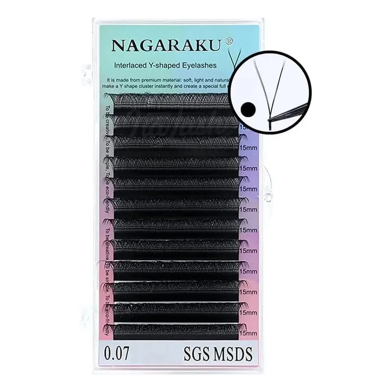 Cílios Nagaraku Fios Y Volume Brasileiro 0.07 D 11mm Cor Pre