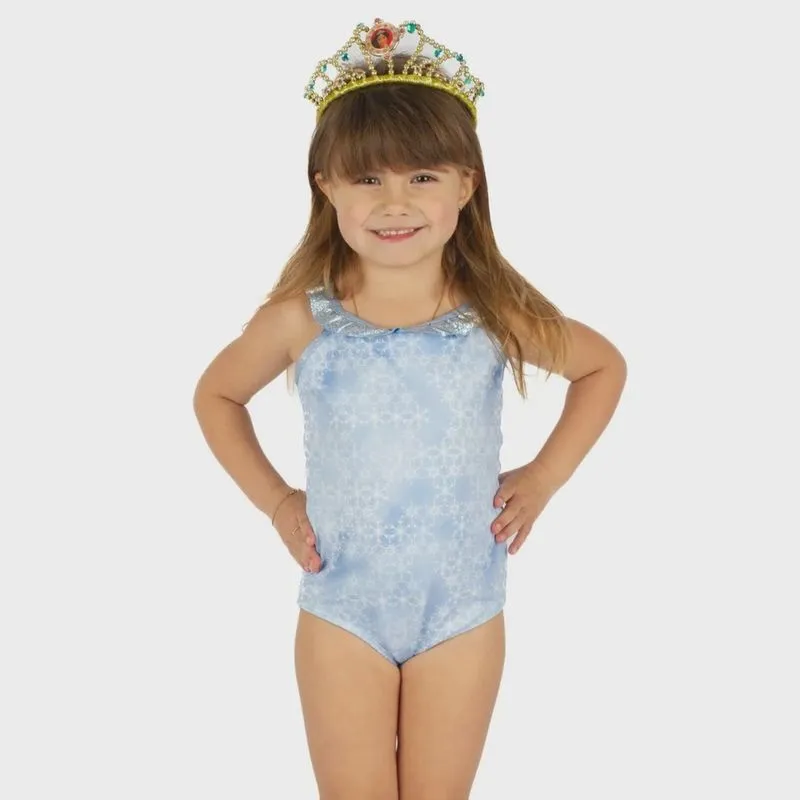 Maiô Regata Infantil Frozen Com Forro E Proteção uv 50 +