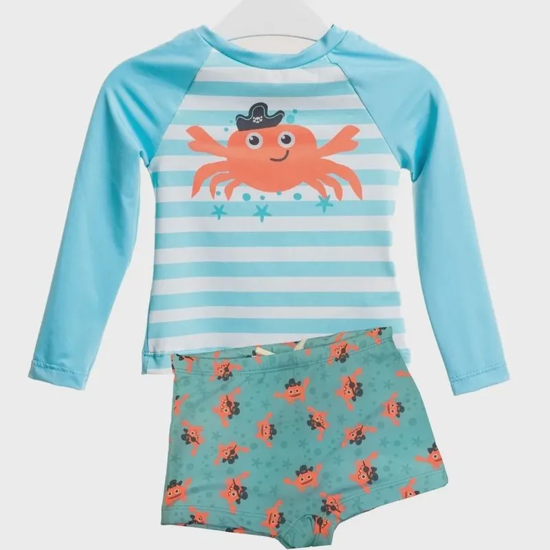 Conjunto Infantil Sunga + Camiseta Manga Longa Caranguejo