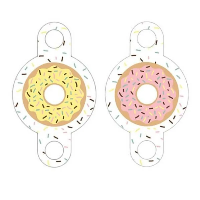 Enfeite De Papel Para Canudo Donuts Colorido - Pct 10 Und