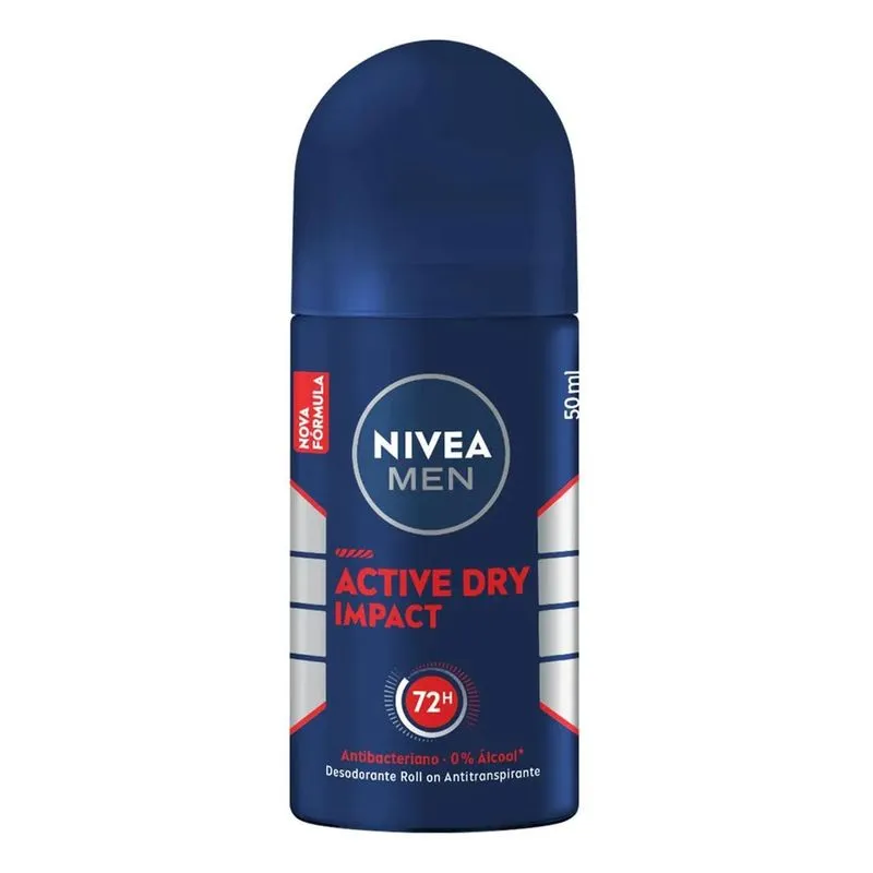 3x Nivea Men Desodorante Antitranspirante Roll-on Active Dry