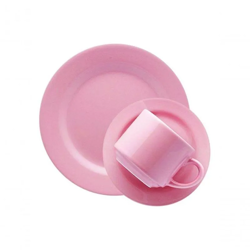 Kit Jogo Café Lanche Para 12 Pessoas 24pçs Oxford Biona Rosa