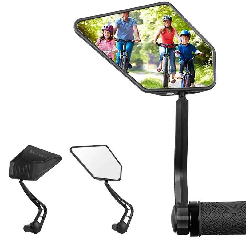Espelho Retrovisor Par Grande Bike Para Guidão Giratório 360