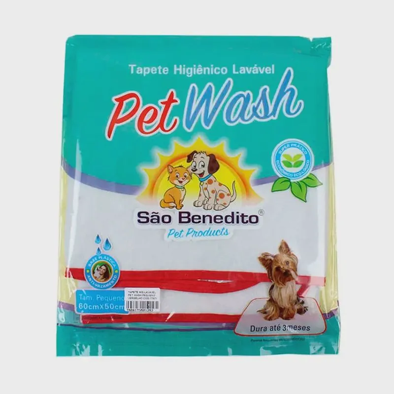 Tapete Higiênico Lavável Para Cães Pet Wash São Benedito Vermelho Pequeno
