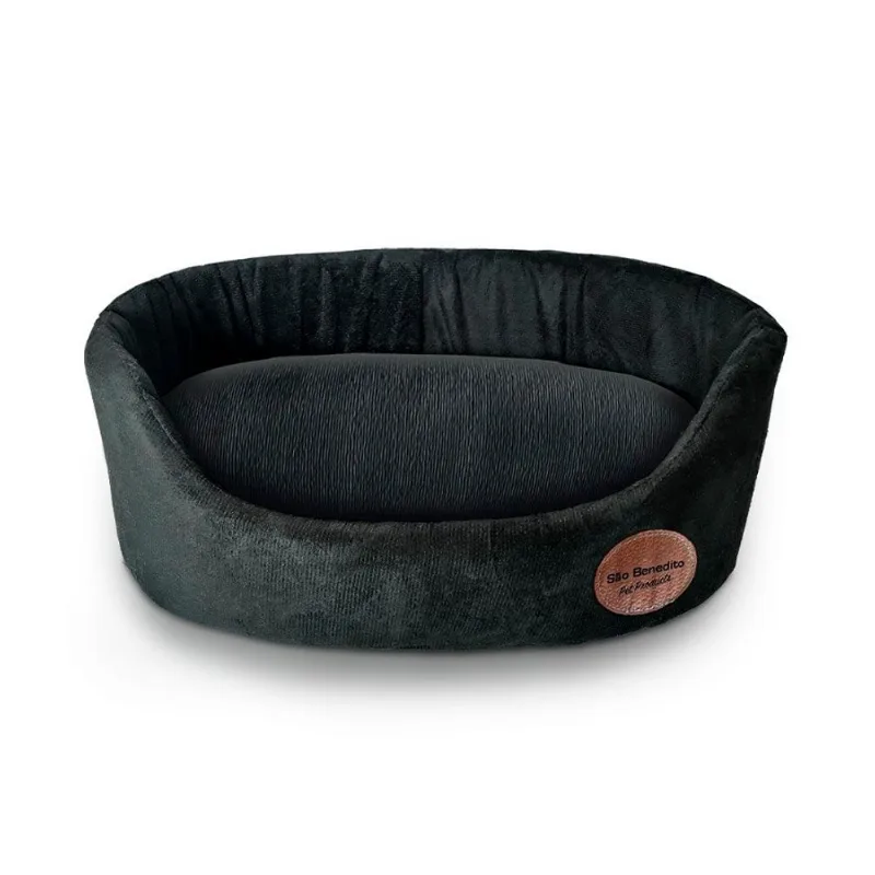 Cama São Benedito Pet Europa Luxo Sued Preta Para Cães - Tamanho 3