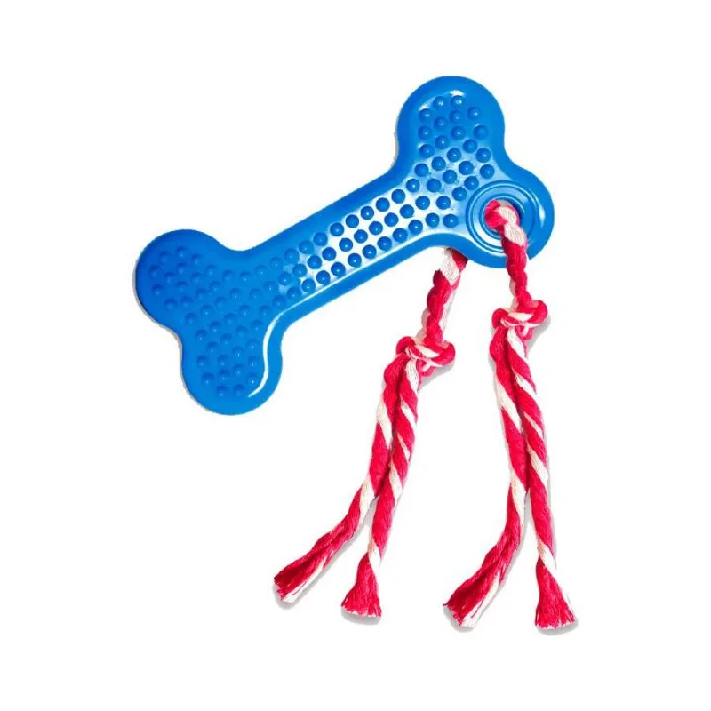 Brinquedo São Benedito Pet Osso Dental Maciço Com Cravo Azul Para Cães - Tamanho P