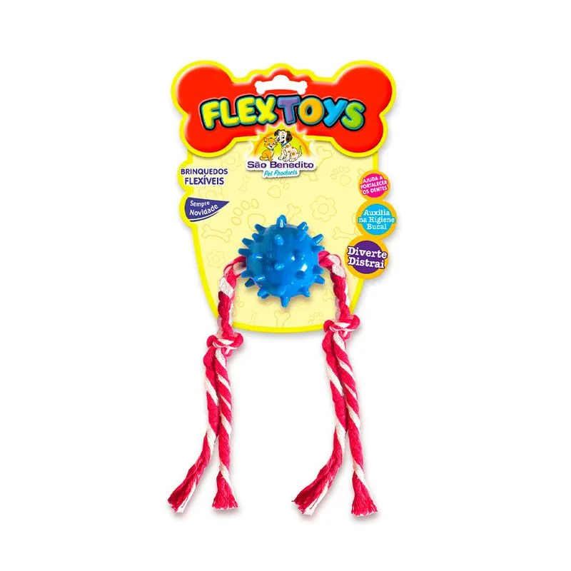 Brinquedo São Benedito Pet Bola Dental Maciça Com Cravo Azul Para Cães - M