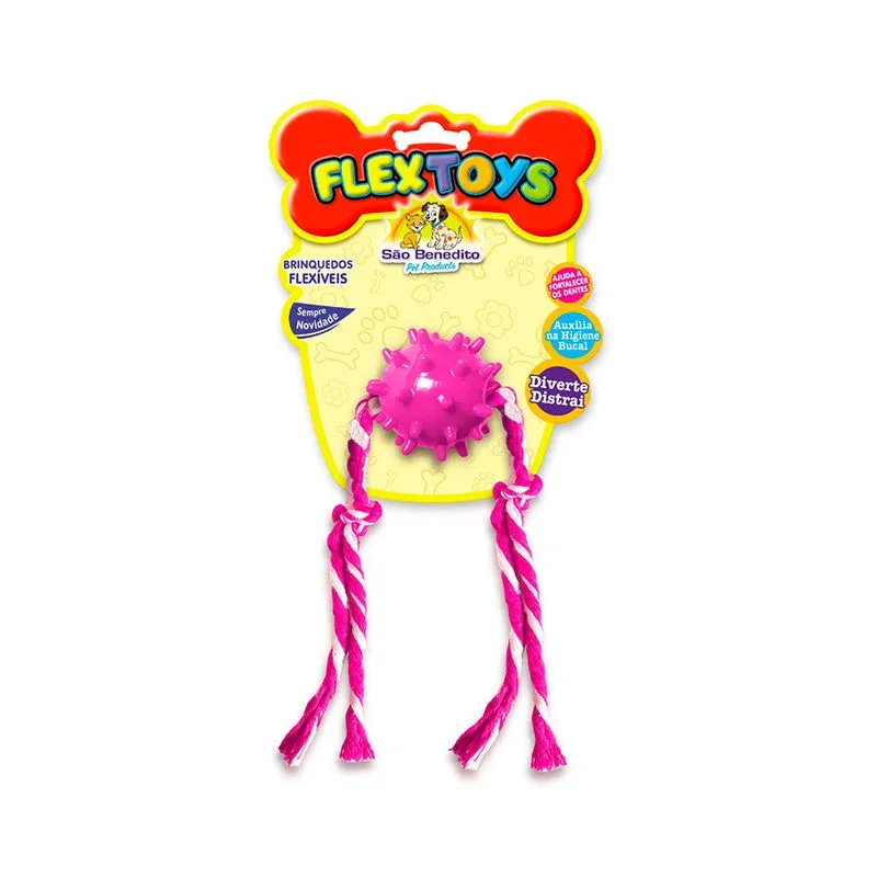 Brinquedo São Benedito Pet Bola Dental Maciça Com Cravo Rosa Para Cães - M