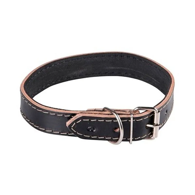 Coleira São Benedito Pet Couro Forrado Preto Para Cães - 5