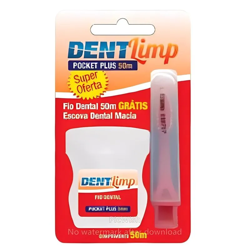 Dentlimp Fio 50Mt + Escova Viagem Macia Grts