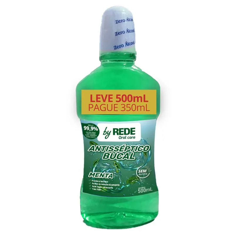 Antisséptico Bucal By Rede Oral Care Menta 500ml