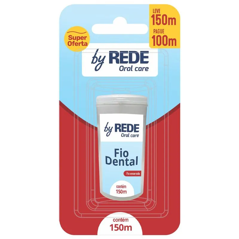 Fio Dental By REDE Oral Care Enceredo 150m
