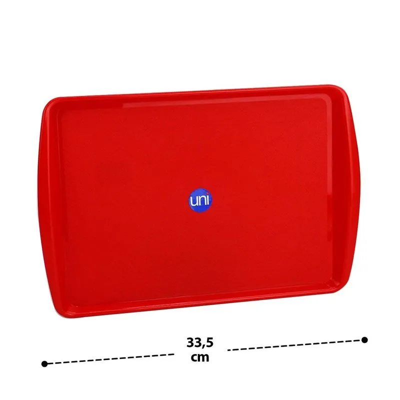 Bandeja 22,5x33,5cm Plástica Retangular Vermelha - Tudo Em Caixa