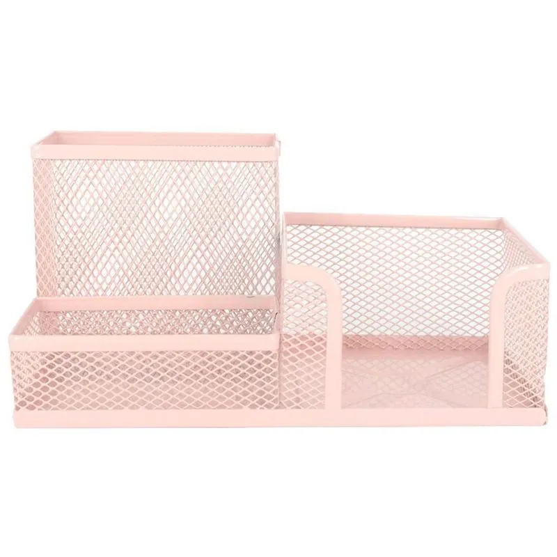 Porta Caneta Para Escritório Em Metal - Rosa Bebe