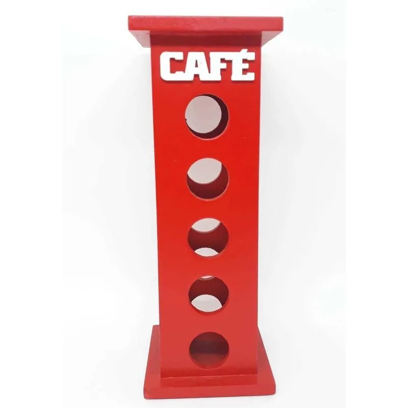 Porta Cápsula em MDF Vermelho