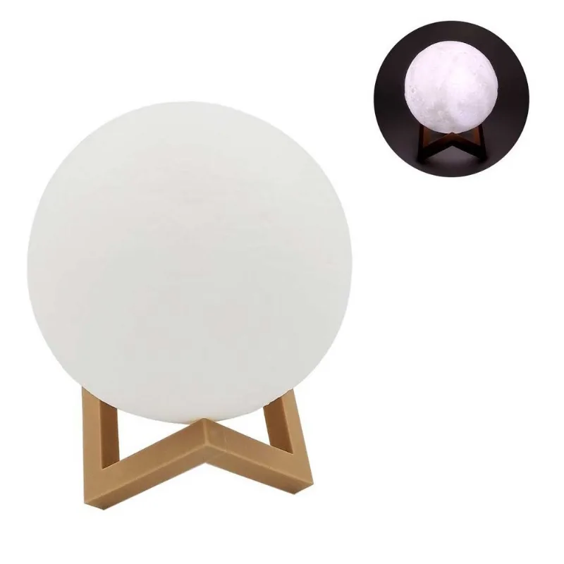 Luminária Lua C/ Suporte de Plástico 13cm Inter Ponte- Modelo 1 Branco