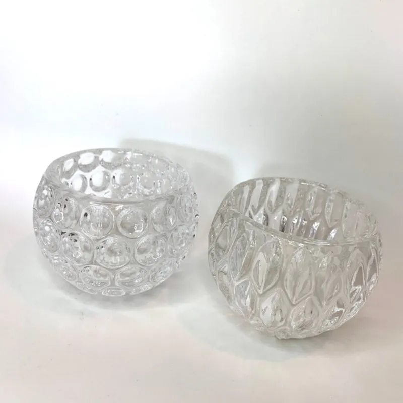 Conjunto de 2 Castiçais de Vidro Trabalhados