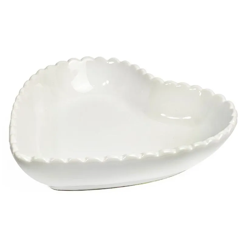 Porta Joias Bijuteria Coração Decoração Lar Cerâmica 16cm