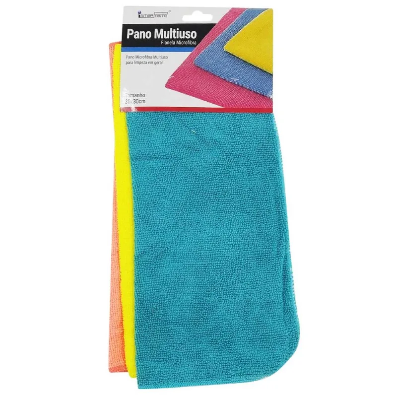 Kit Multiuso Flanela 3 Peças 30x30cm em Poliéster Interponte