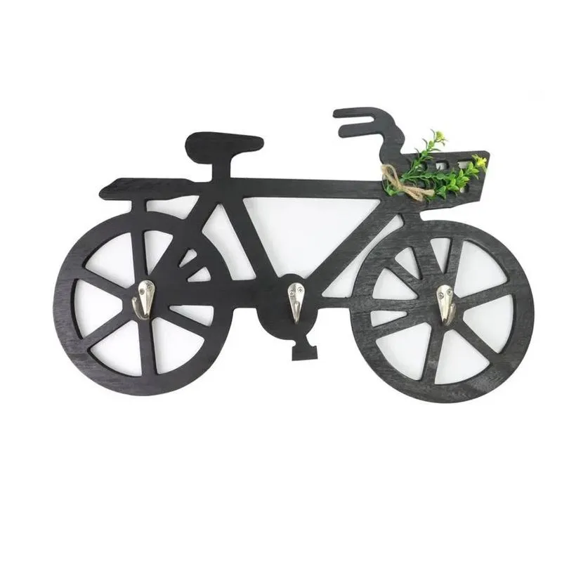 ENFEITE EM MDF DECORATIVO PORTA CHAVES BICICLETA PRETO