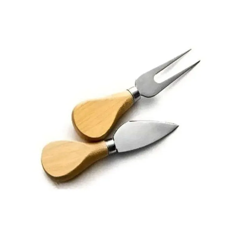 Kit Para Queijos E Frios Com Tábua, Faca E Garfo
