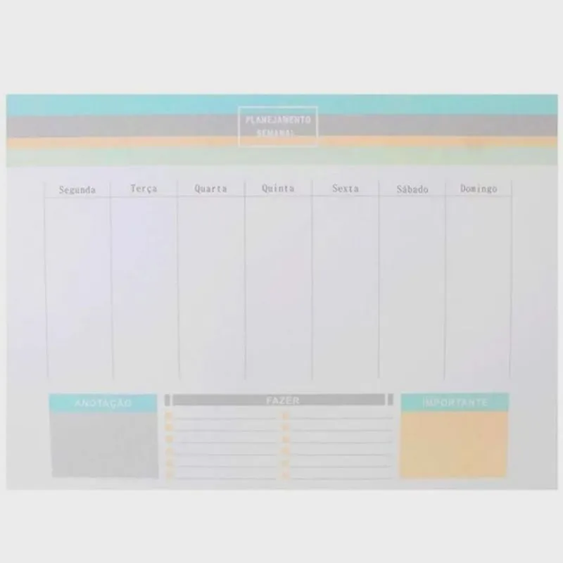 Planner Semanal Destacável Permanente Tom Pastel 90G