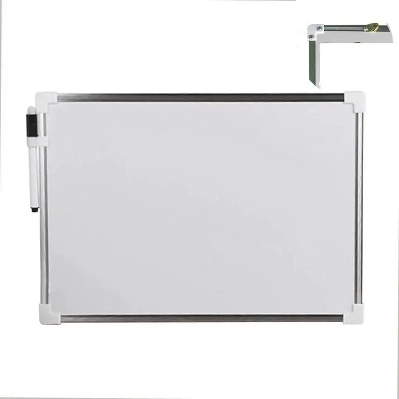 Lousa Quadro Branco Moldura De Aluminio Dupla Face Magnetico Mural Multiuso Para Recados Anotaces Tarefas Com Caneta Apagador 35x50