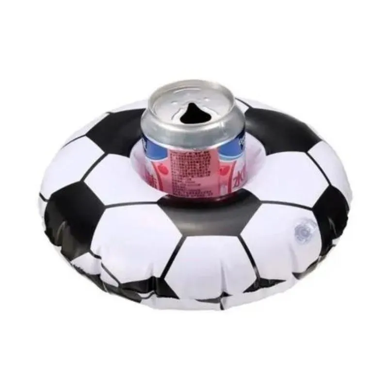 Kit 5 Portas Copos Boia Inflável Bola De Futebol Piscina