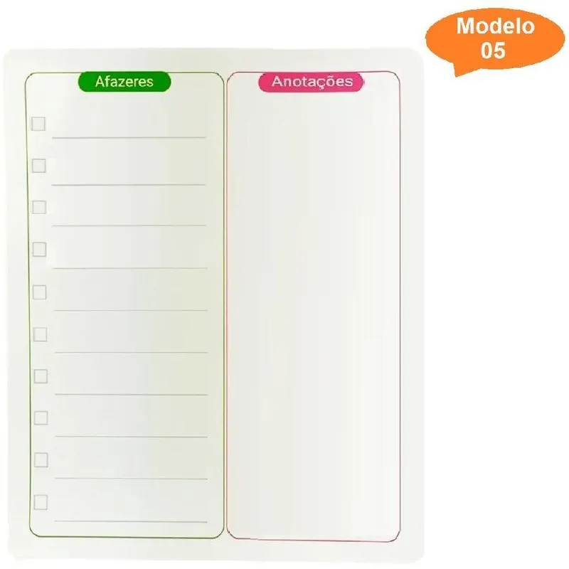 Lousa Imã Planner Mensal Magnético Com Caneta - Mod 05