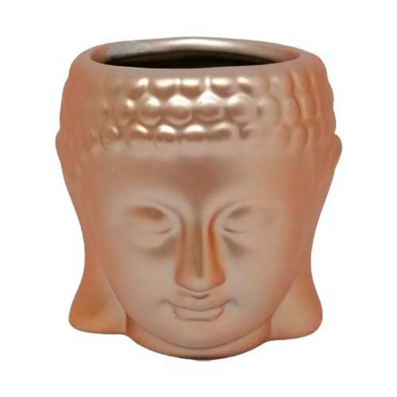 Vaso Decorativo Cabeça de Buda em Cerâmica 6x7x8cm Interponte-rose