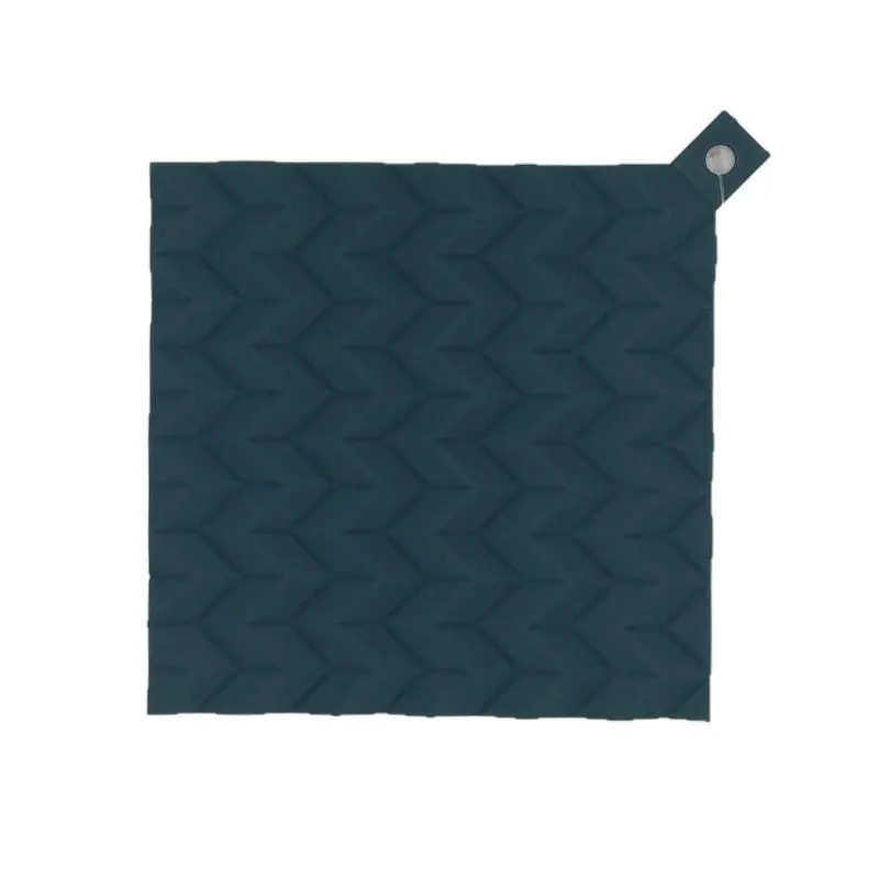 Descanso De Panela Silicone Quadrado Kit 2 Un Azul Petróleo